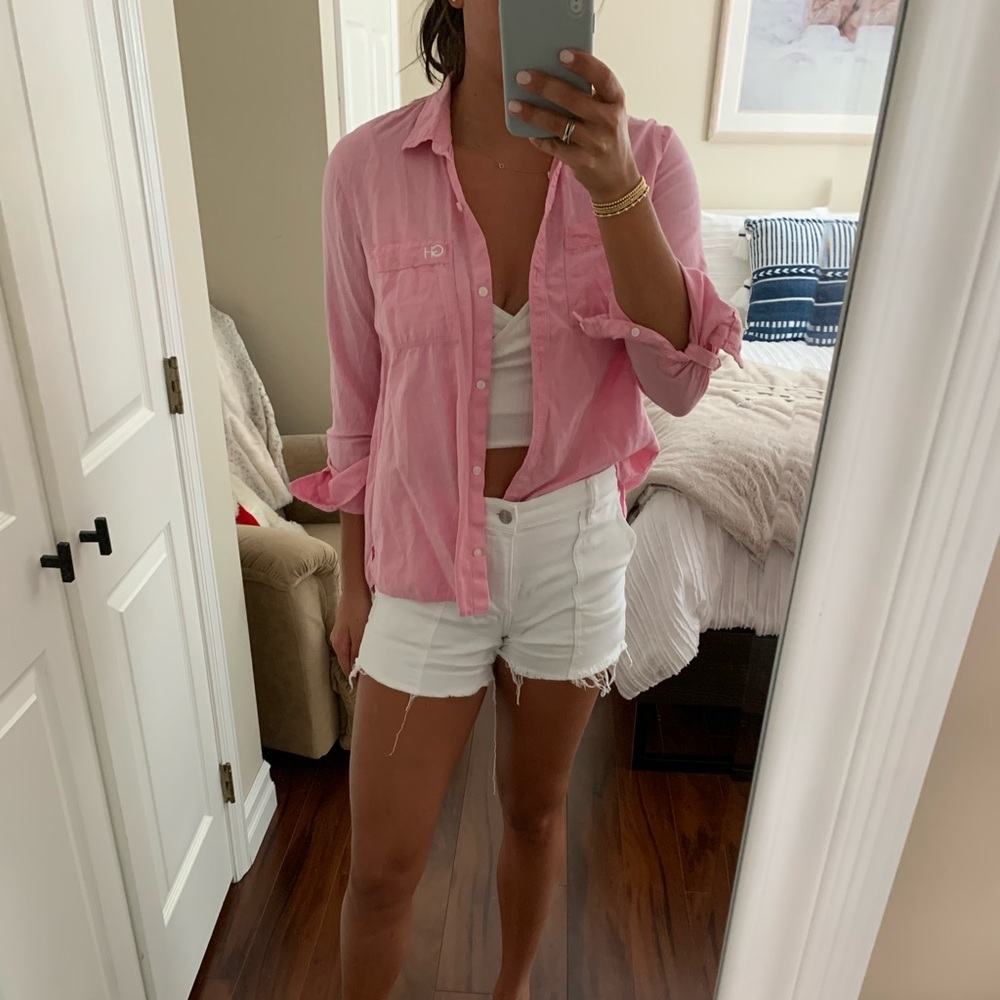 Pink button up